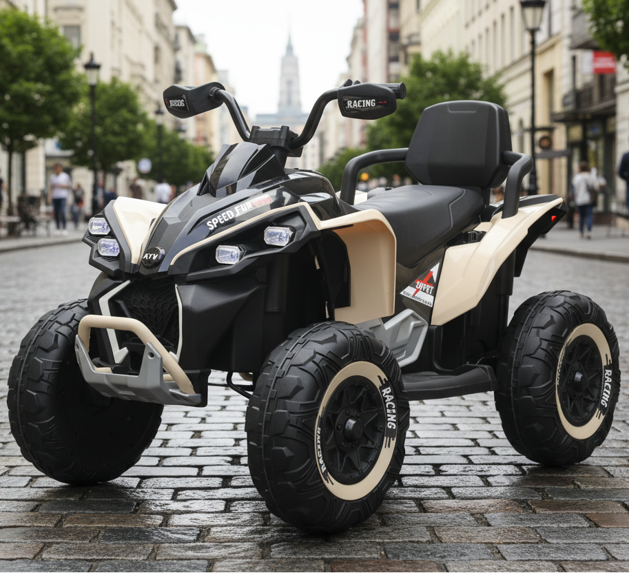 New 24V Kids Ride on XXL Big Size Seat Quad Bike with Remote - Khaki