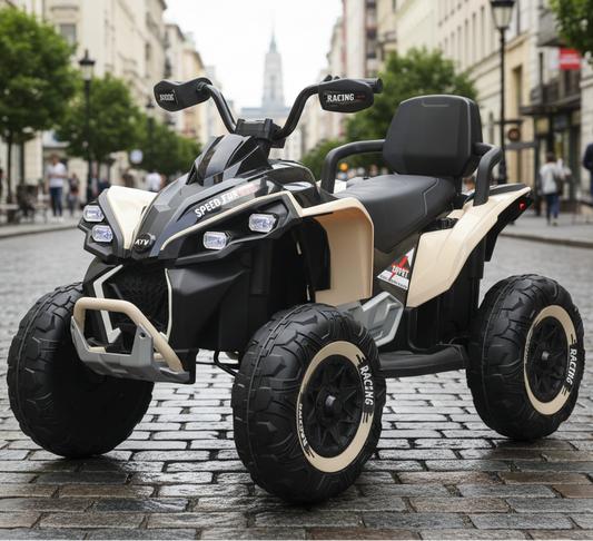 New 24V Kids Ride on XXL Big Size Seat Quad Bike with Remote - Khaki