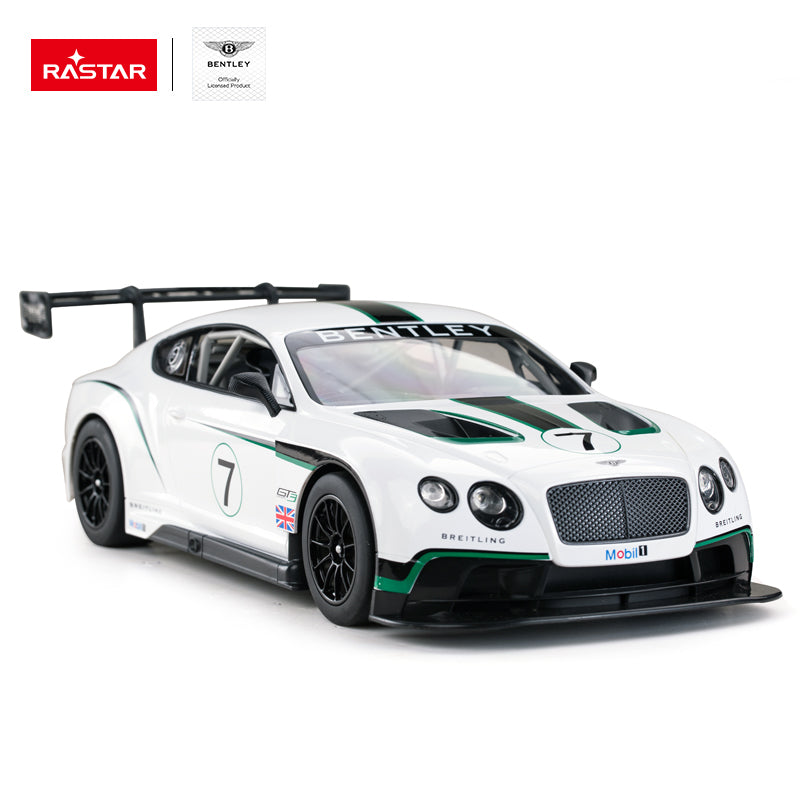 70600 Rastar RC 1:14 Bentley Continental GT3 Kids Remote Control Toy Car - White