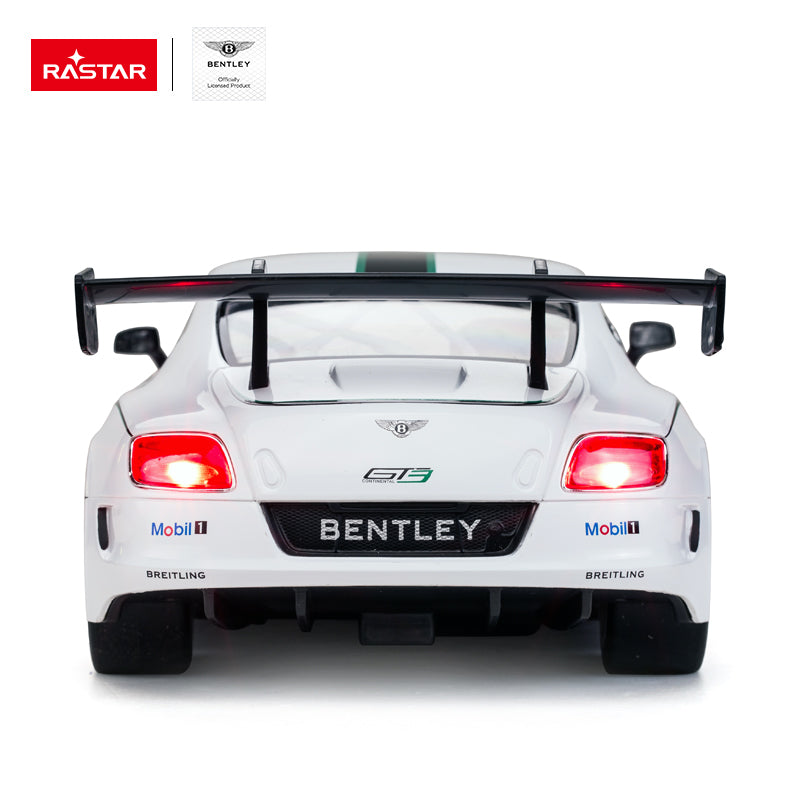 70600 Rastar RC 1:14 Bentley Continental GT3 Kids Remote Control Toy Car - White