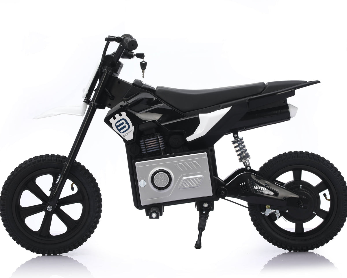Ride on 36V Kids Electric Motorbike 300W Motor with Twist Grip Throttle - Black