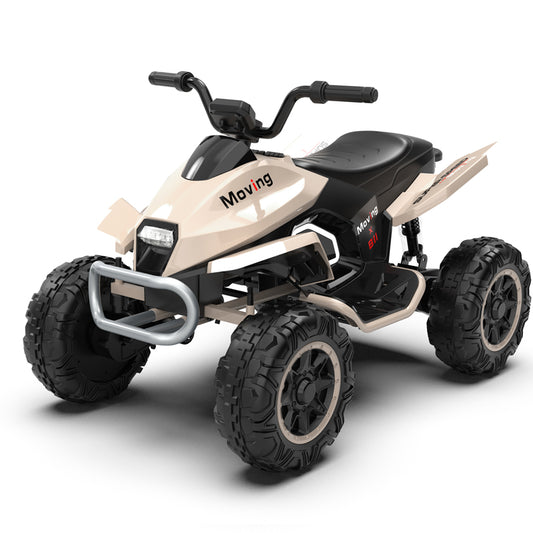 24V Kids Ride on Electric Quad Bike ATV 2x200W Motors EVA Wheels Beige