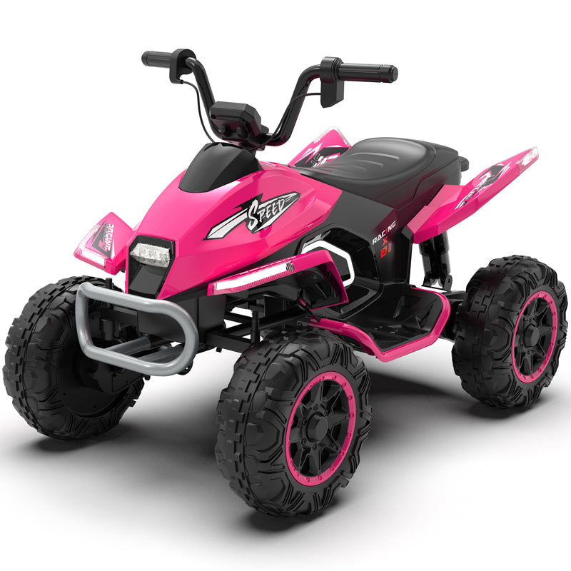 24V Kids Ride on Electric Quad Bike ATV 2x200W Motors EVA Wheels Dark Pink