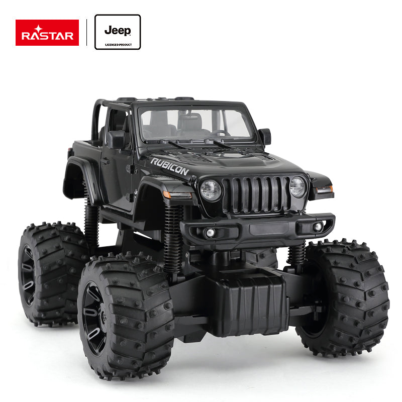 79410 Rastar RC 1:14 JEEP Wrangler Rubicon Big foot Kids Remote Control Toy Car - Black