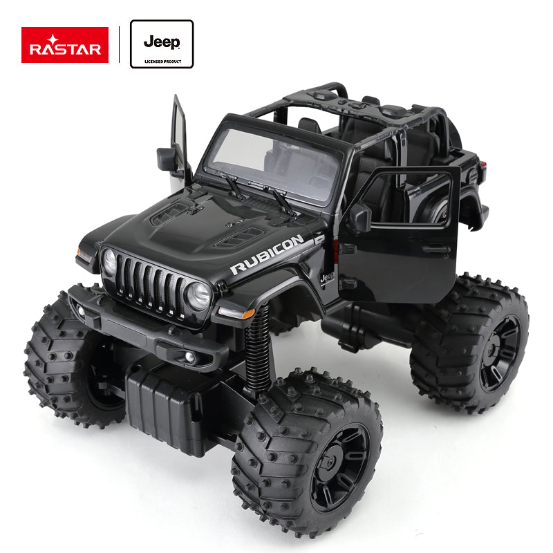 79410 Rastar RC 1:14 JEEP Wrangler Rubicon Big foot Kids Remote Control Toy Car - Black