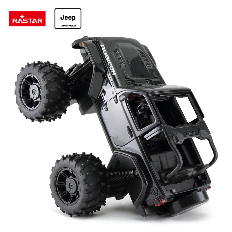 79410 Rastar RC 1:14 JEEP Wrangler Rubicon Big foot Kids Remote Control Toy Car - Black