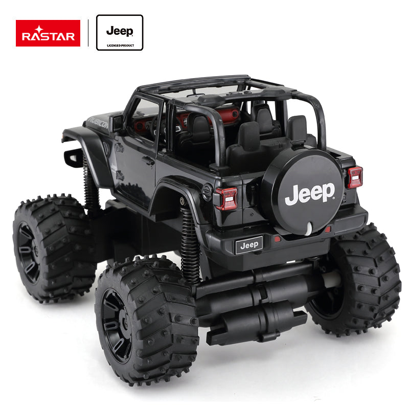 79410 Rastar RC 1:14 JEEP Wrangler Rubicon Big foot Kids Remote Control Toy Car - Black