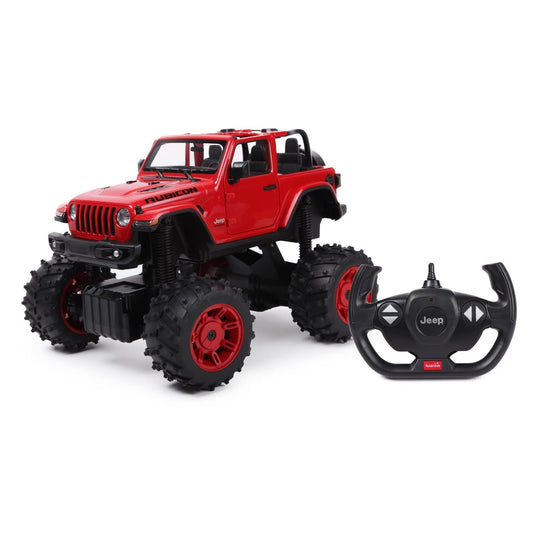 79410 Rastar RC 1:14 JEEP Wrangler Rubicon Big foot Kids Remote Control Car - Red