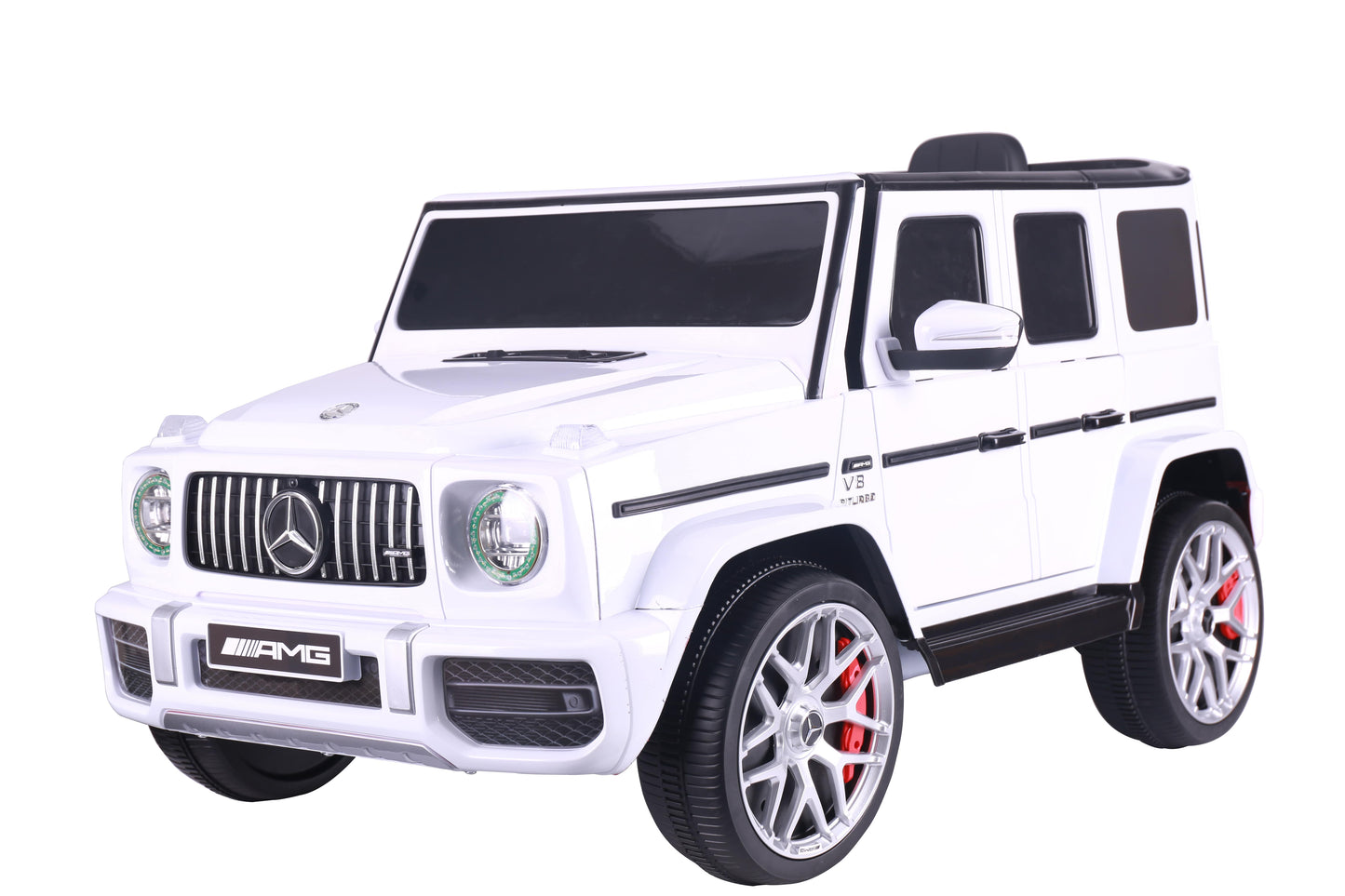 Licensed Mercedes G63 12v Ride on Car SUV with Remote - White - With High Doors