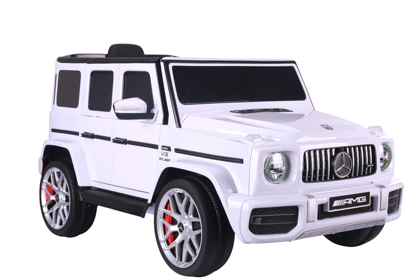 Licensed Mercedes G63 12v Ride on Car SUV with Remote - White - With High Doors