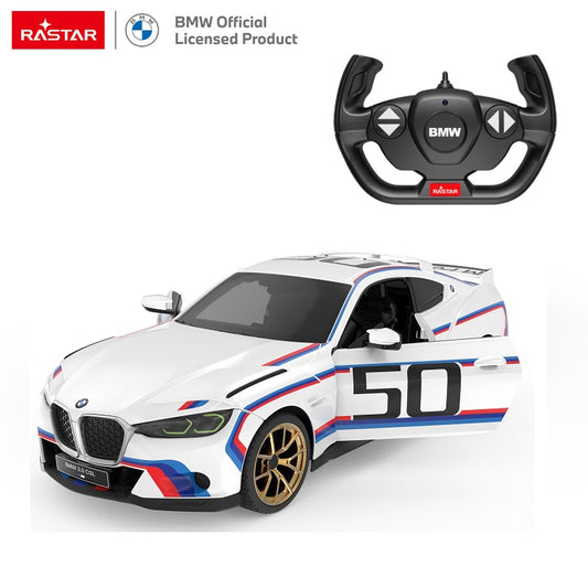 92800 Rastar RC 1:14 BMW 3.0 CSL Kids Remote Control Toy Car - White