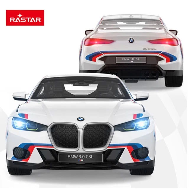 92800 Rastar RC 1:14 BMW 3.0 CSL Kids Remote Control Toy Car - White