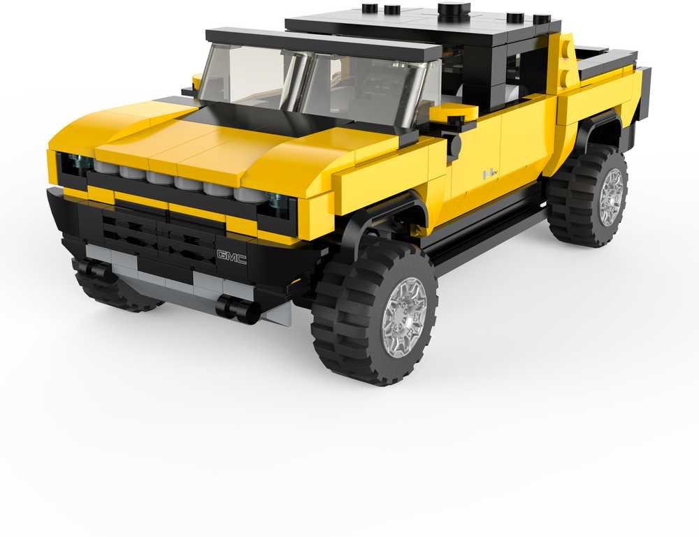 93700 Rastar 1:30 Hummer EV Bricks/Assemble Kids Toy Car - Yellow