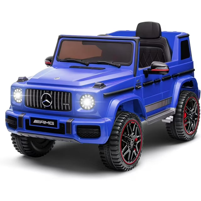 Mercedes G63 12v Ride on Car SUV with Remote - Blue - Leather Seat & EVA Wheels