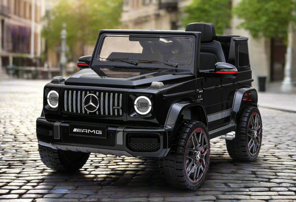 Licensed Mercedes G63 12v Ride on Car Jeep with Remote - Metallic Black