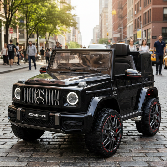 Licensed Mercedes AMG G63 12v Ride on Car Jeep with Remote - Metallic Black