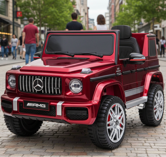 Licensed Mercedes G63 12v Ride on Car for Kids SUV with Remote - Metallic Red