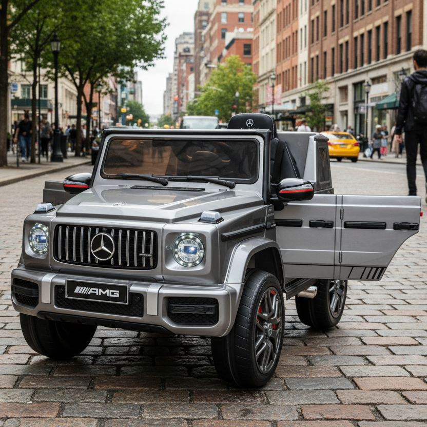 Mercedes AMG G63 12v Kids Ride on Car SUV with Remote Control - Metallic Grey