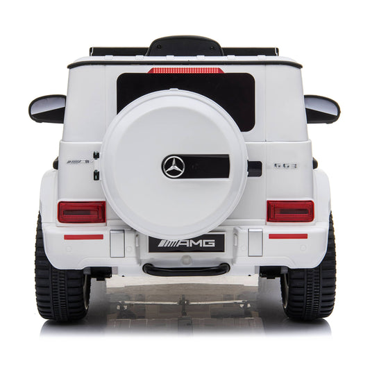 Mercedes G63 12v Ride on Car SUV with Remote - White - With Leather Seat & EVA Wheels