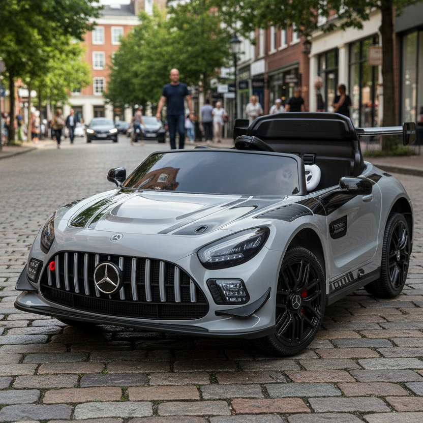 Licensed Mercedes Benz GT3 EVO 12v Kids Ride on Car with Remote - Grey