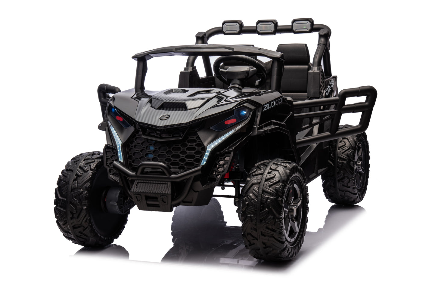 24v Kids 2 Seater Ride on UTV Buggy With Remote Leather Seats EVA Wheels 4 x Motors - Black