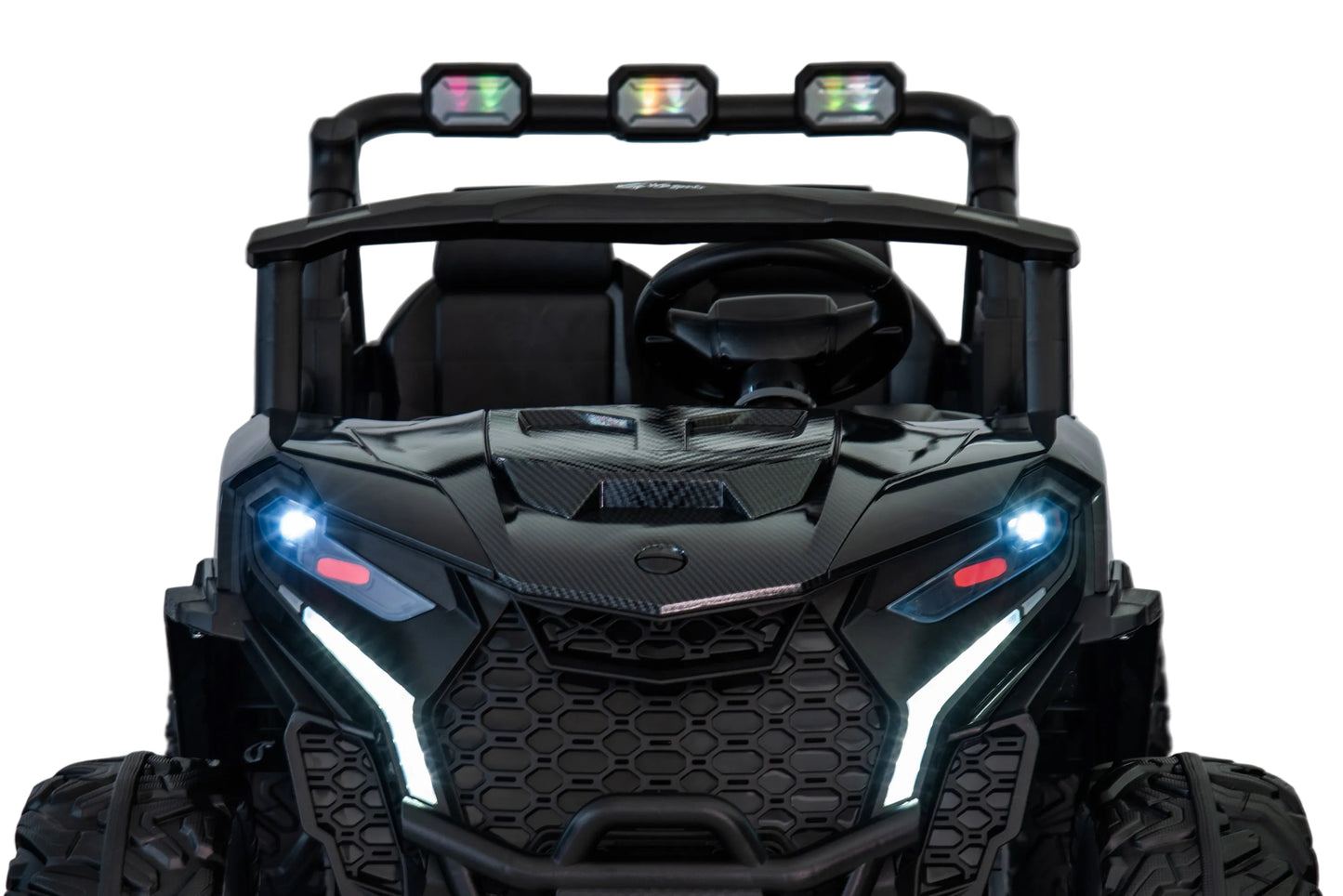 24v Kids 2 Seater Ride on UTV Buggy With Remote Leather Seats EVA Wheels 4 x Motors - Black