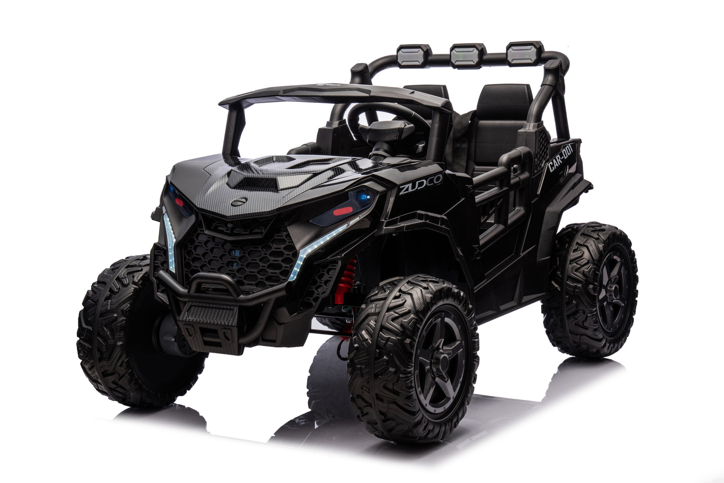 24v Kids 2 Seater Ride on UTV Buggy With Remote Leather Seats EVA Wheels 4 x Motors - Black
