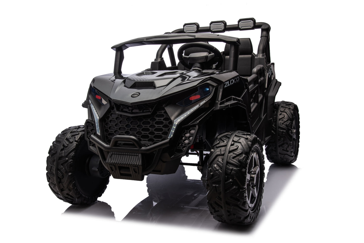 24v Kids 2 Seater Ride on UTV Buggy With Remote Leather Seats EVA Wheels 4 x Motors - Black