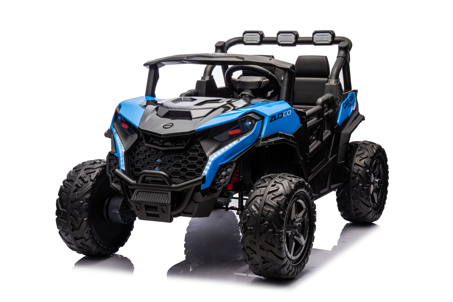 24v Kids 2 Seater Ride on UTV Buggy With Remote Leather Seats EVA Wheels 4 x Motors - Blue