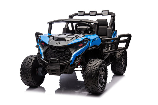 24v Kids 2 Seater Ride on UTV Buggy With Remote Leather Seats EVA Wheels 4 x Motors - Blue