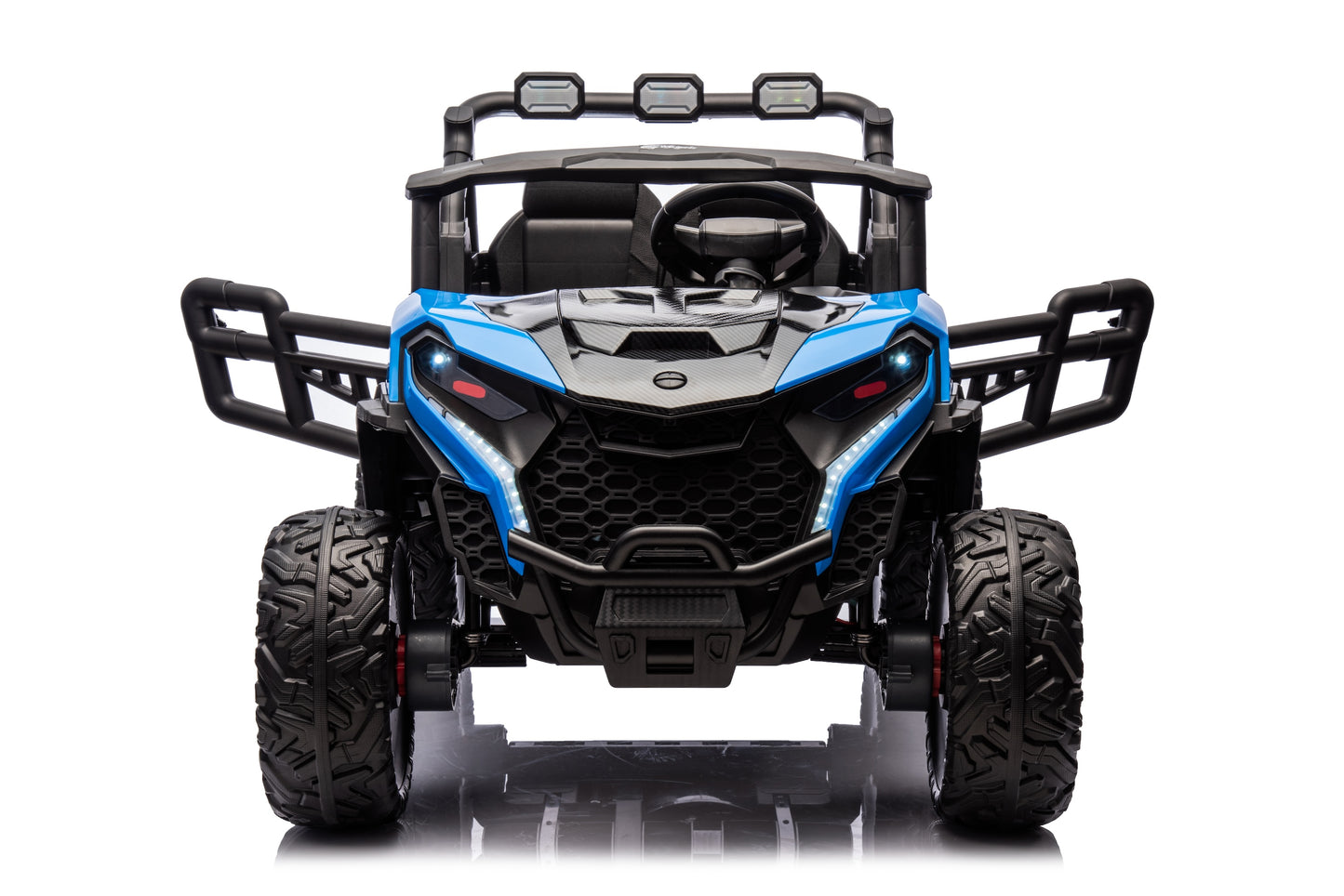 24v Kids 2 Seater Ride on UTV Buggy With Remote Leather Seats EVA Wheels 4 x Motors - Blue