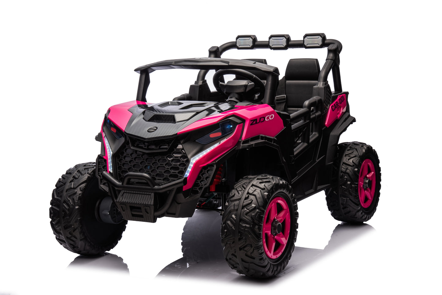 24v Kids 2 Seater Ride on UTV Buggy With Remote Leather Seats EVA Wheels 4 x Motors - Pink