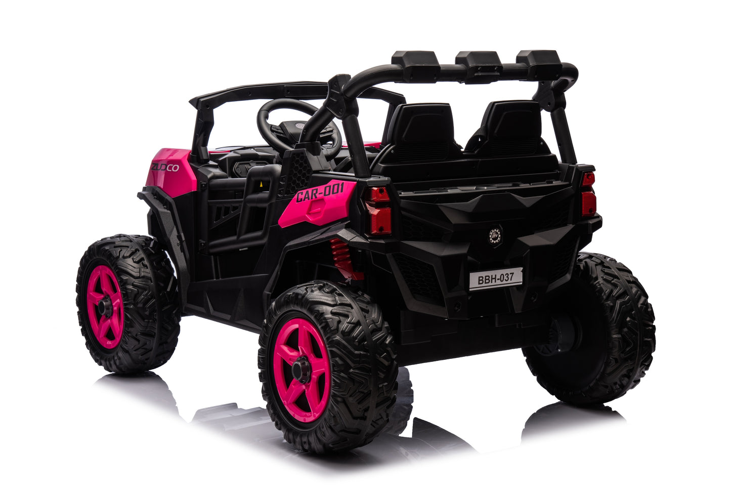 24v Kids 2 Seater Ride on UTV Buggy With Remote Leather Seats EVA Wheels 4 x Motors - Pink