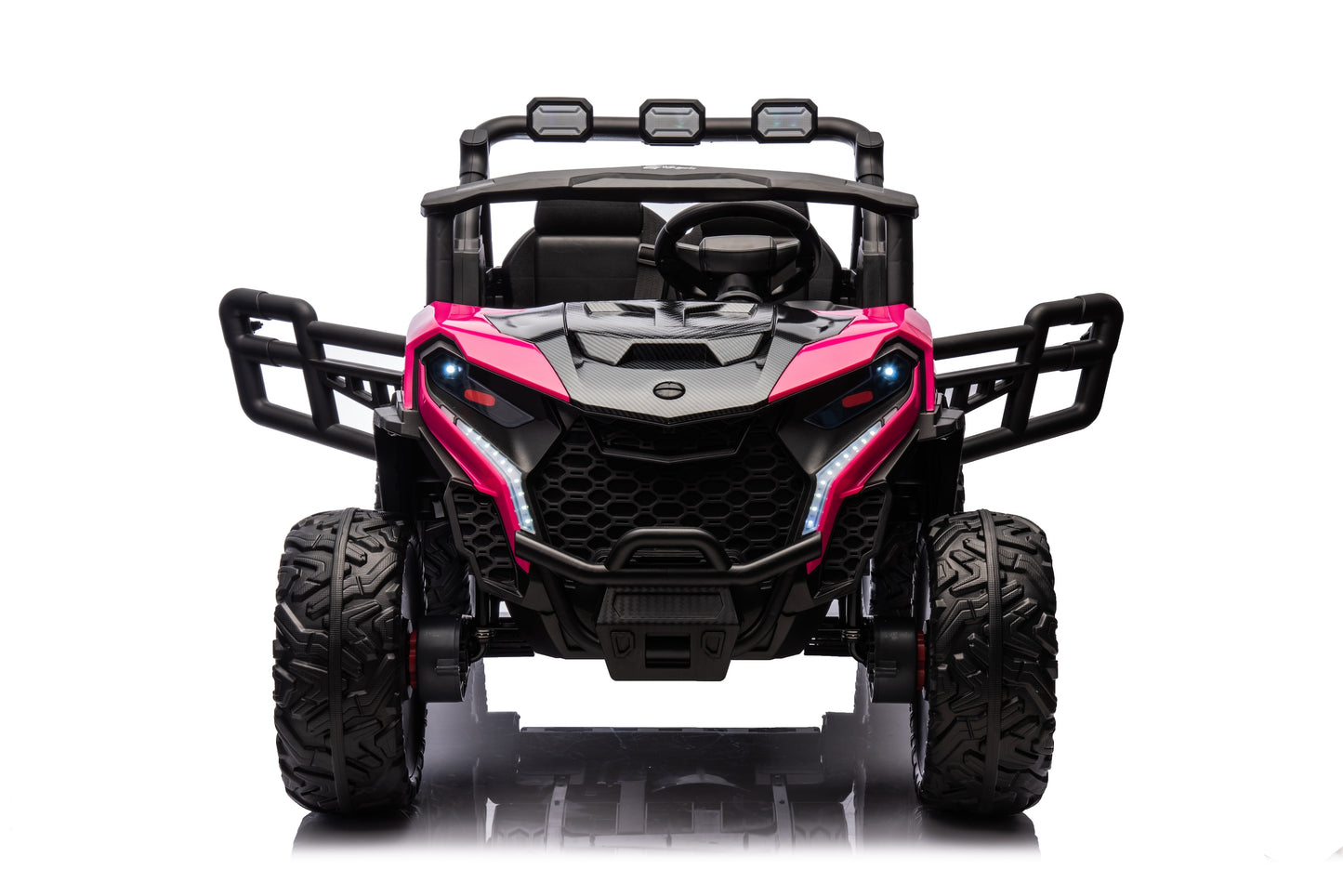 24v Kids 2 Seater Ride on UTV Buggy With Remote Leather Seats EVA Wheels 4 x Motors - Pink