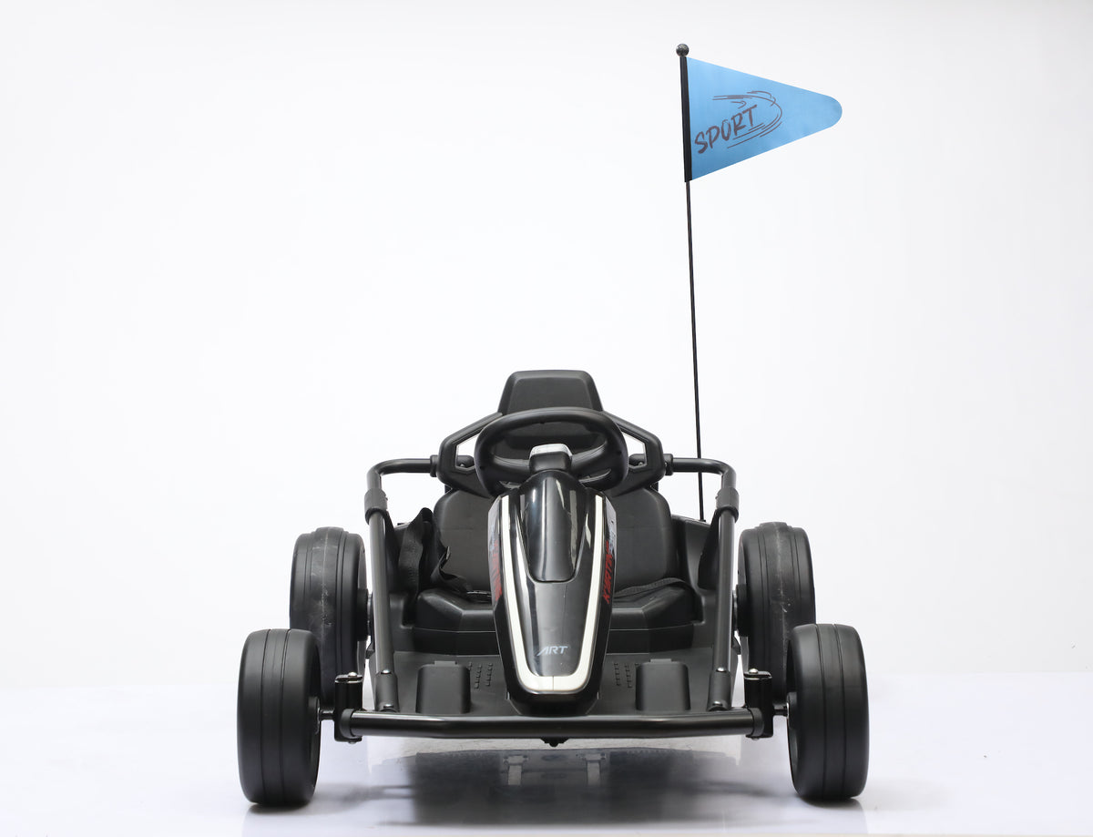 Predatour 24v Go Kart Drift Electric 24v-14ah Battery Kids Ride on Go Kart with Remote - Black