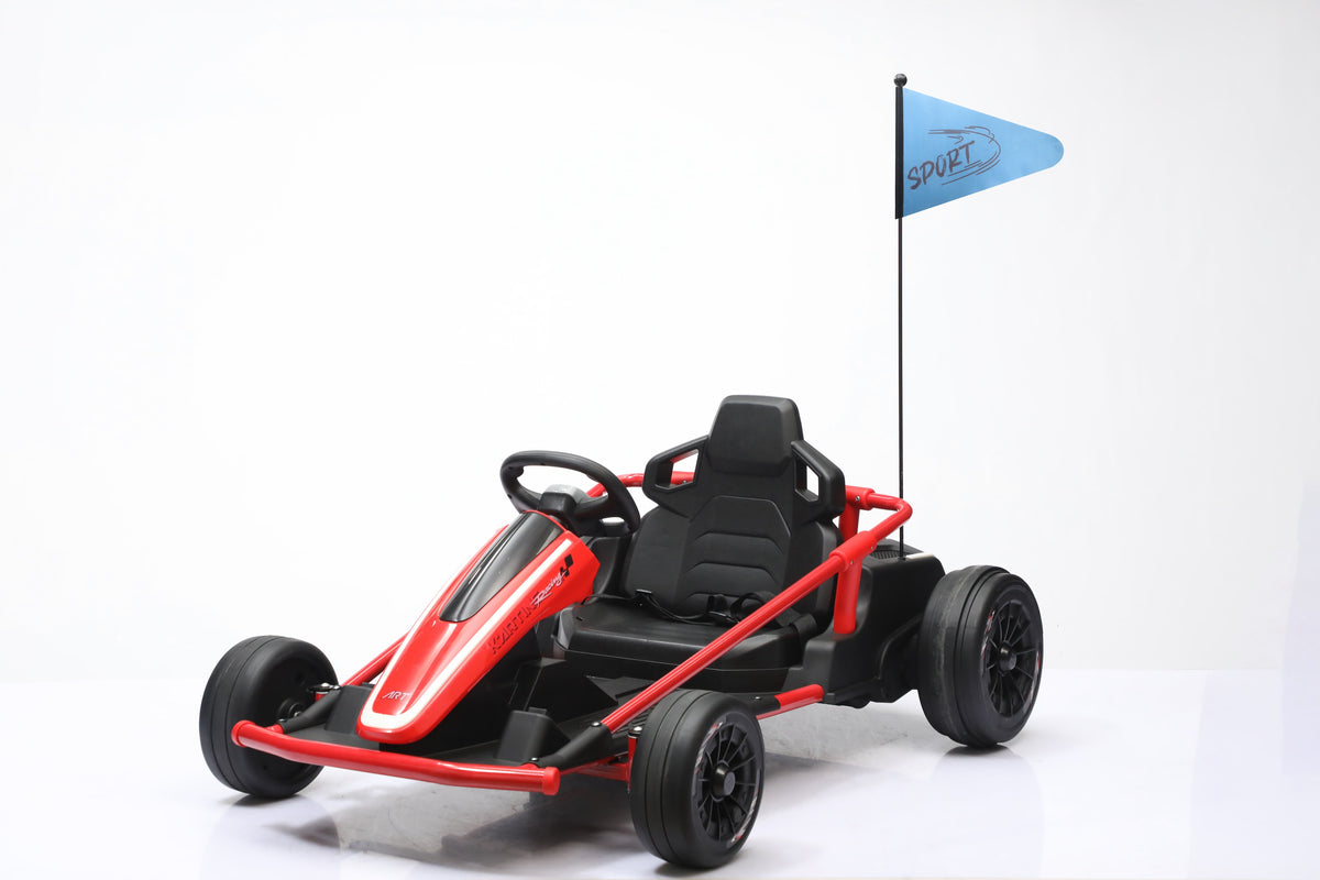 Predatour 24v Go Kart Drift Electric 24v-14ah Battery Kids Ride on Go Kart with Remote - Red
