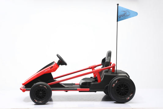 Predatour 24v Go Kart Drift Electric 24v-14ah Battery Kids Ride on Go Kart with Remote - Red