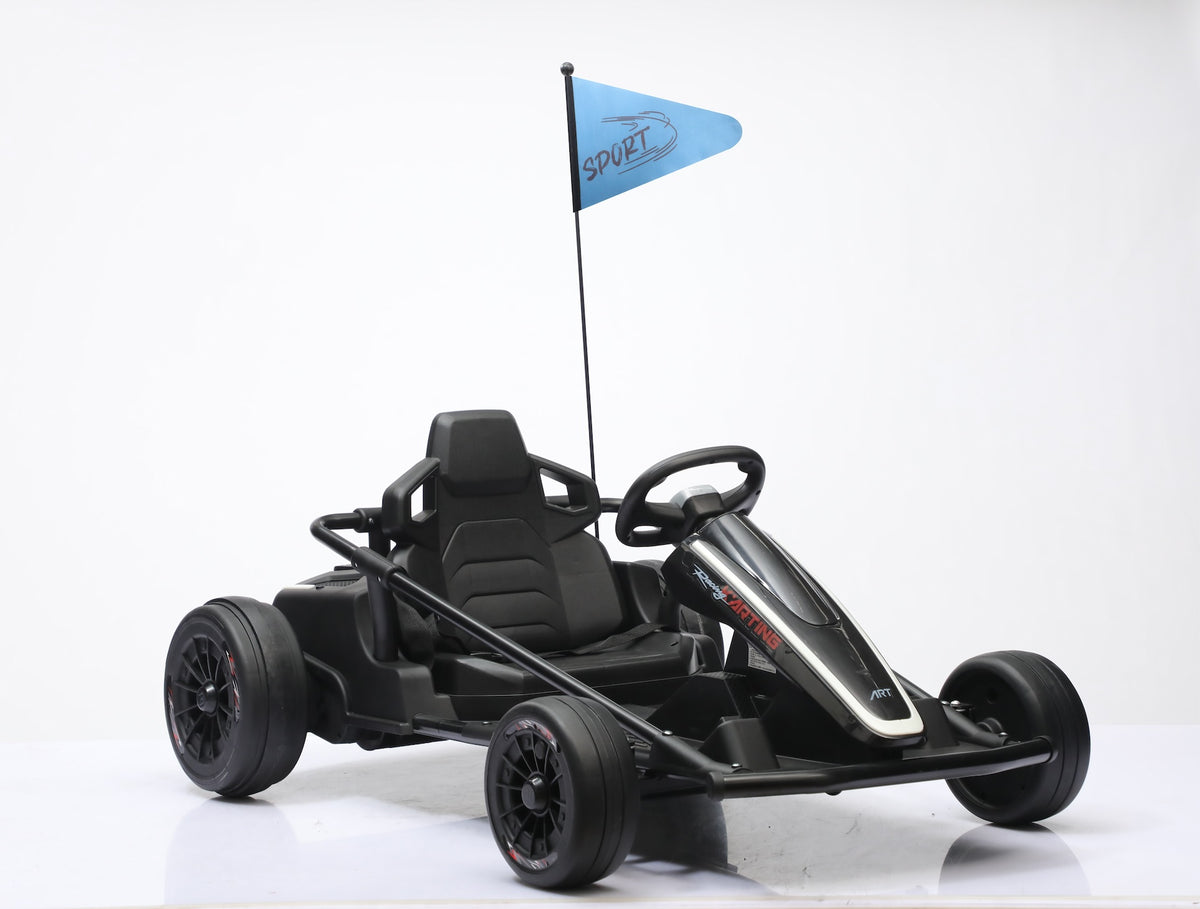 Predatour 24v Go Kart Drift Electric 24v-14ah Battery Kids Ride on Go Kart with Remote - Black