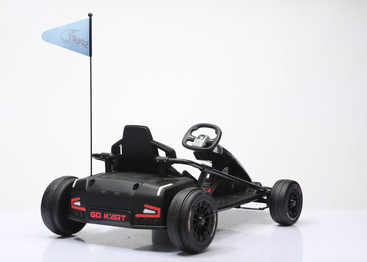 Predatour 24v Go Kart Drift Electric 24v-14ah Battery Kids Ride on Go Kart with Remote - Black