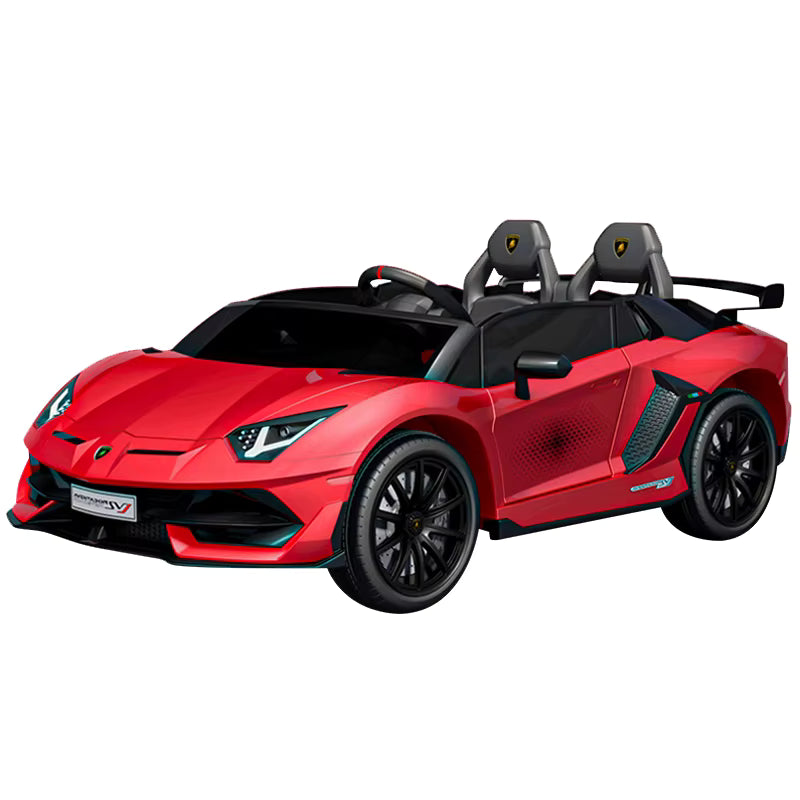 Licensed Lamborghini SVJ 24V Two Seater Kids Ride on Car With Remote Metallic Red