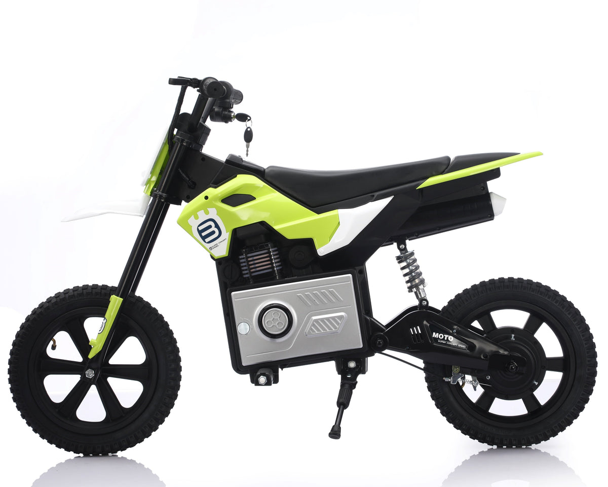 Ride on 36V Kids Electric Motorbike 300W Motor 25kmh Speed Twist Throttle - Green