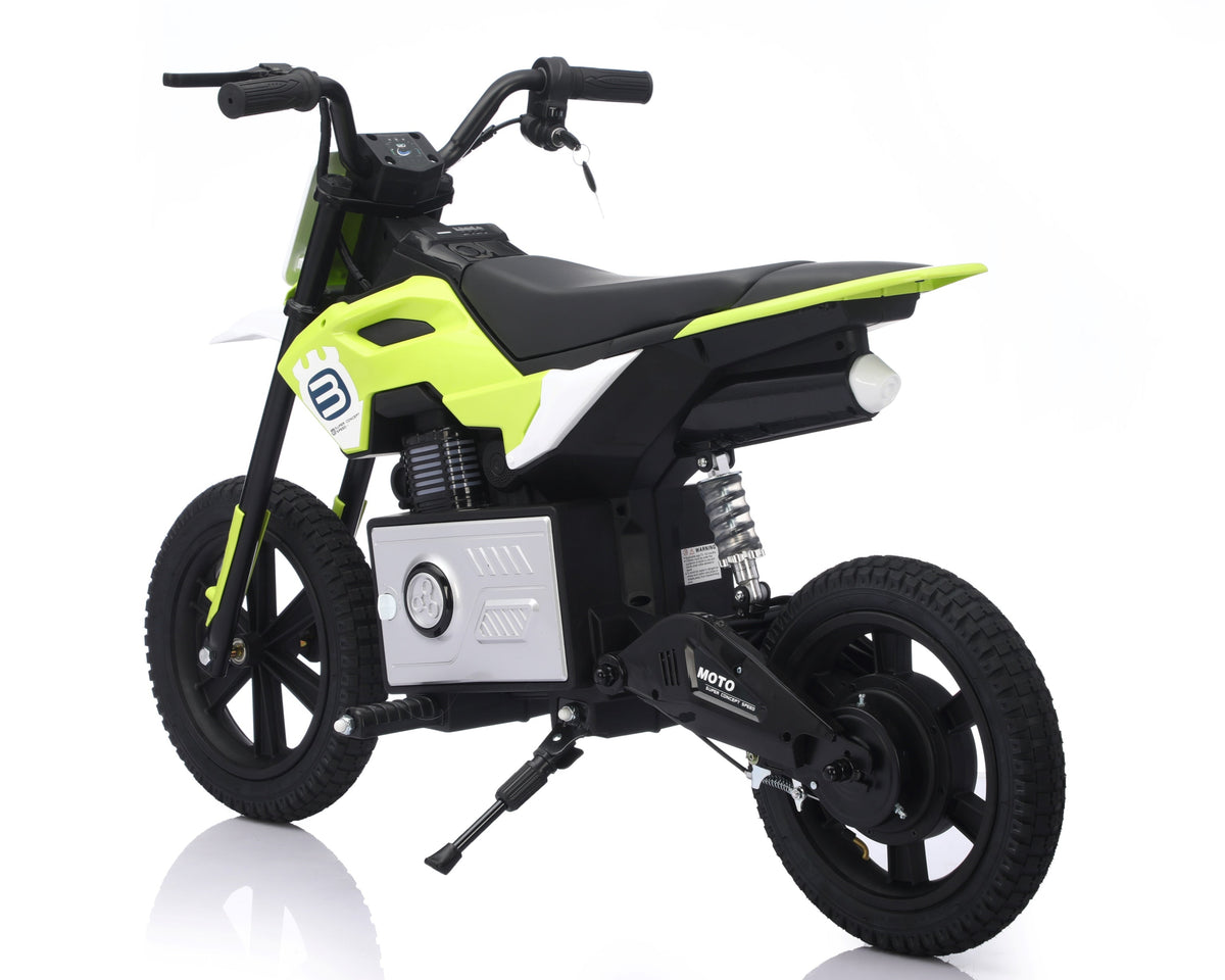 Ride on 36V Kids Electric Motorbike 300W Motor 25kmh Speed Twist Throttle - Green
