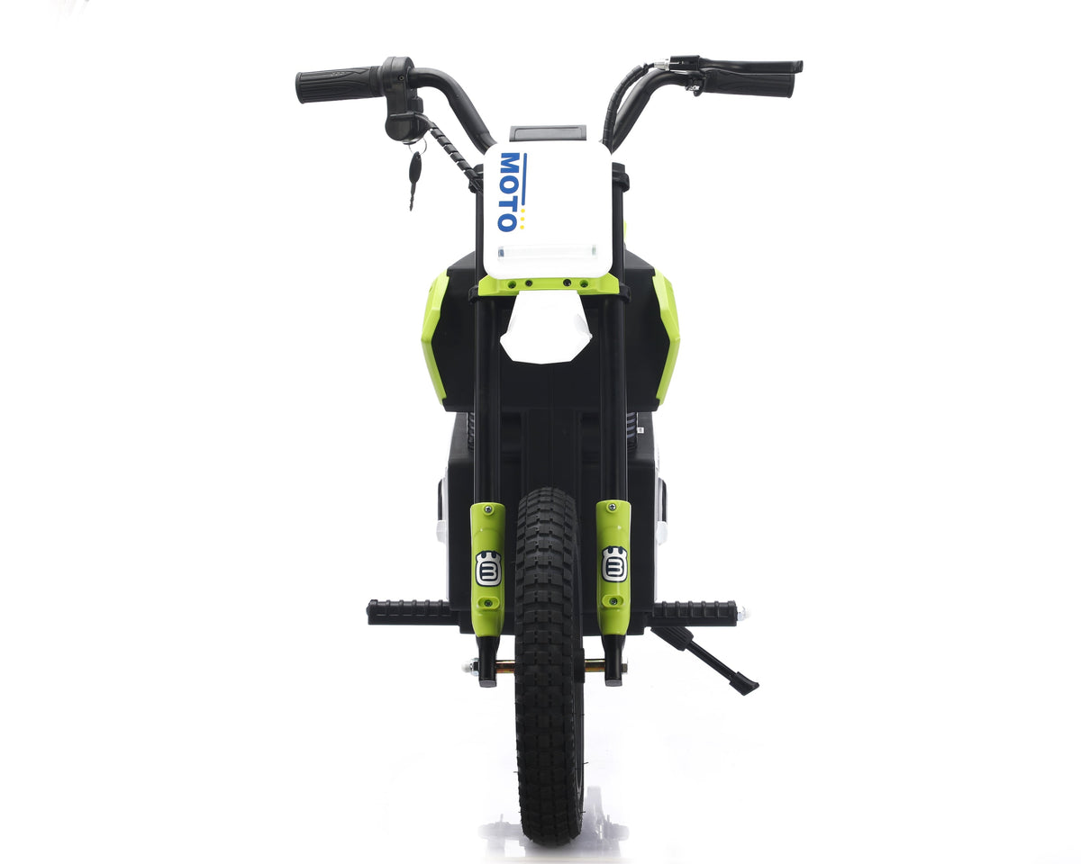 Ride on 36V Kids Electric Motorbike 300W Motor 25kmh Speed Twist Throttle - Green