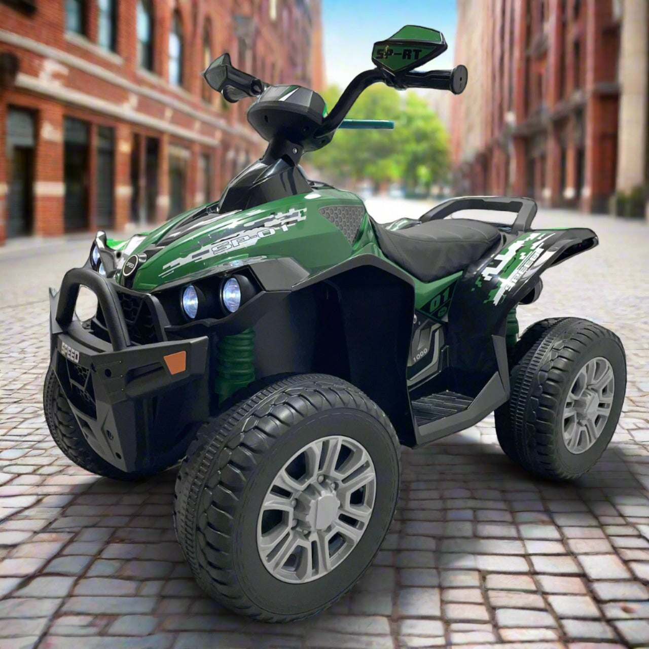 New Predatour ATV 12V Kids Electric Ride on Quad Bike - Green