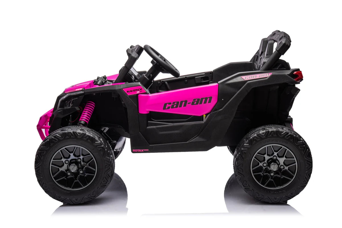 24v Can Am Maverick Kids Ride on UTV Buggy 4 Motors and Remote - Dark Pink