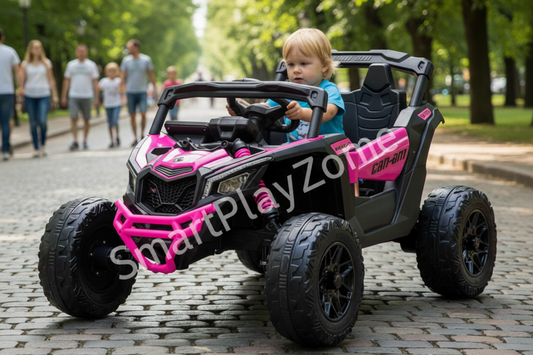 24v Can Am Maverick Kids Ride on UTV Buggy 4 Motors and Remote - Dark Pink
