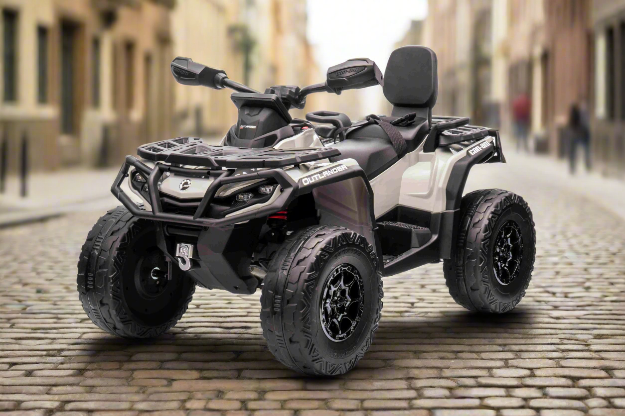 Licensed Cam-Am 24V Kids Ride on Outlander Two Seats Quad Bike - Grey