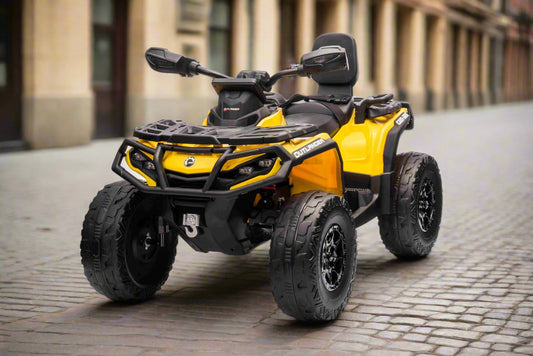 New Licensed Cam-Am Outlander Kids Ride on Electric 24V Two Seats Quad Bike  - Yellow