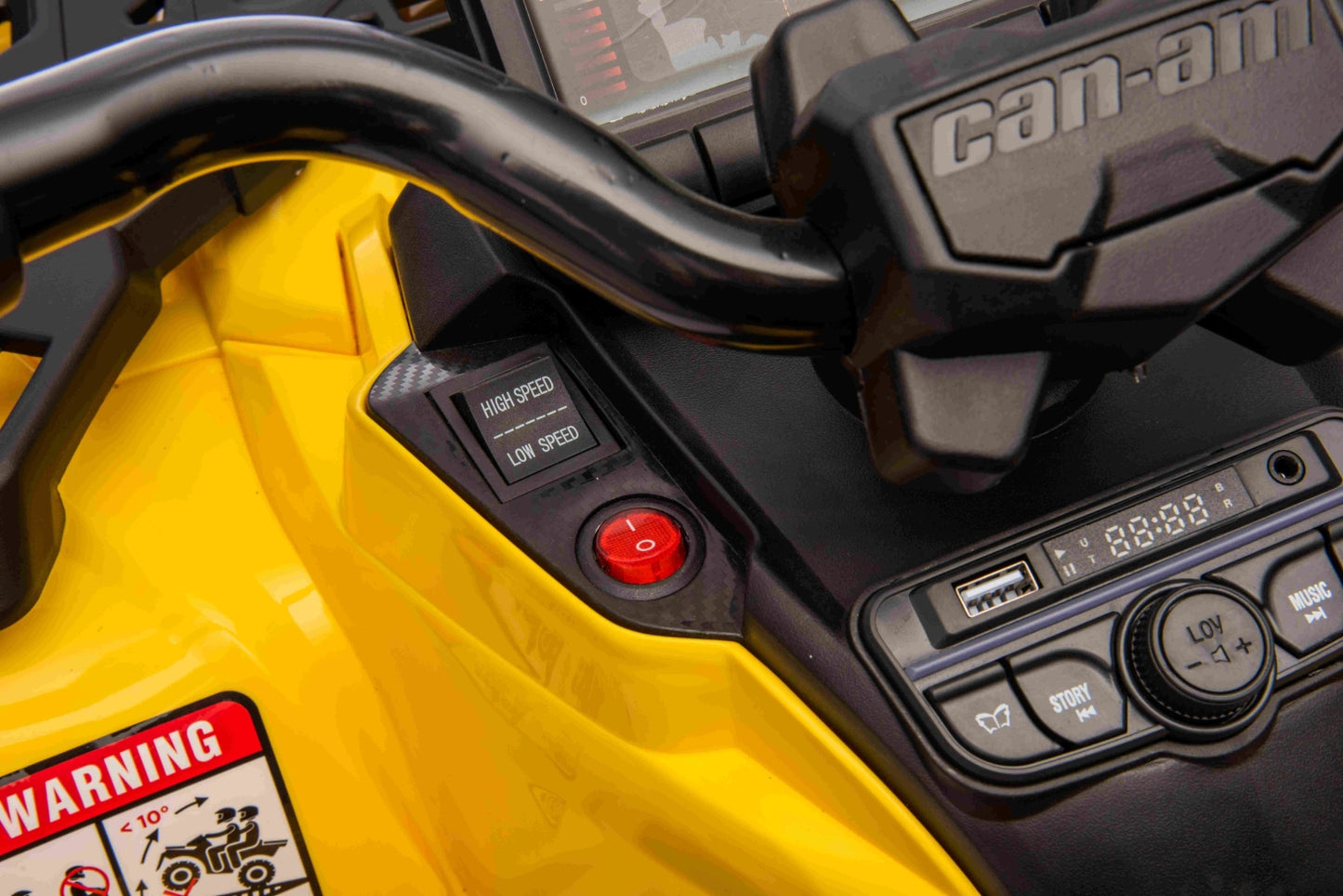 New Licensed Cam-Am Outlander Kids Ride on Electric 24V Two Seats Quad Bike  - Yellow