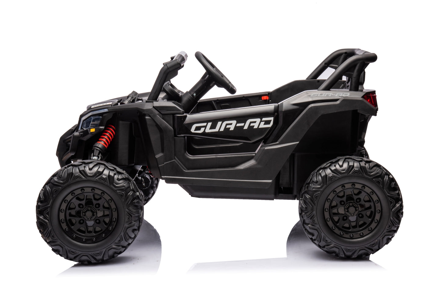 24v Ride on UTV Mini Buggy with 4 x Motors Leather Seats EVA Wheels and Remote - Black